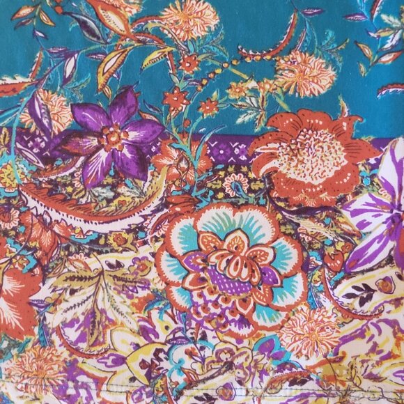 Susan Graver Printed Liquid Knit Tunic w/ Lace Trimmed Sleeves A310087 EUC M - Picture 12 of 12